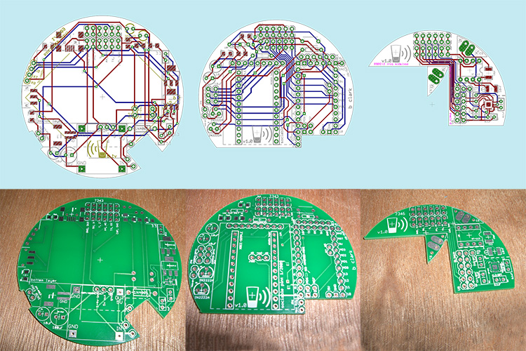 Initial printed circuit board development.